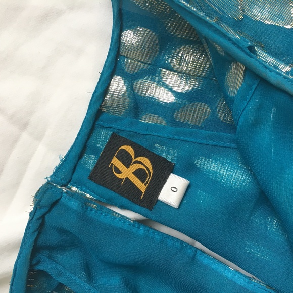 Anthropologie Turquoise + Gold Shift Dress - Picture 3 of 8